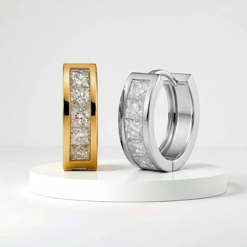 Moissanite Hoop Earrings