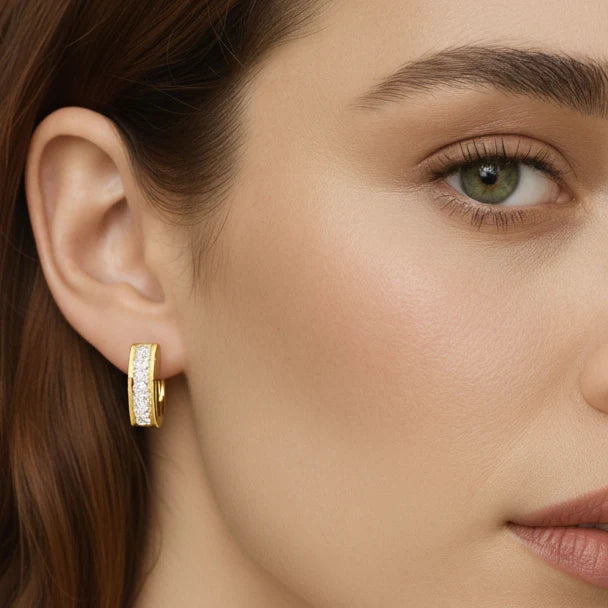 Moissanite Hoop Earrings