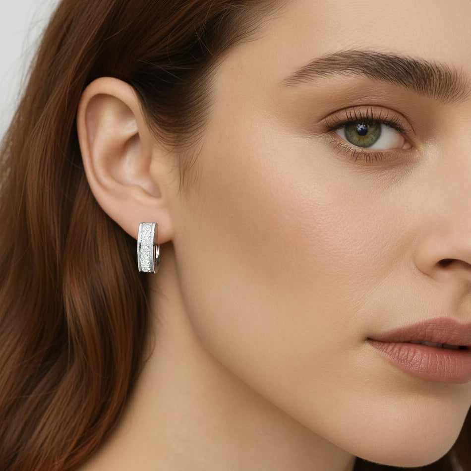 Moissanite Hoop Earrings