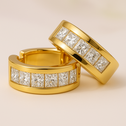 Moissanite Hoop Earrings