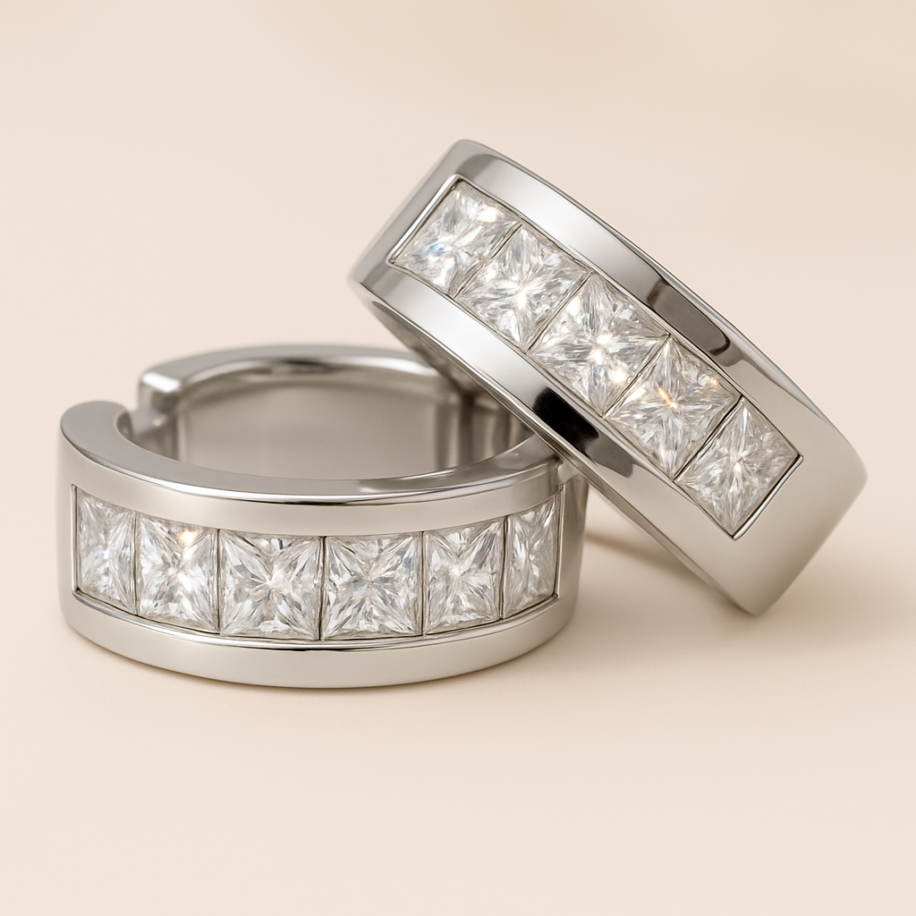 Moissanite Hoop Earrings