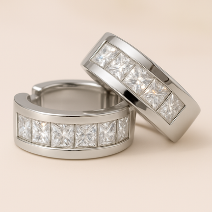 Moissanite Hoop Earrings